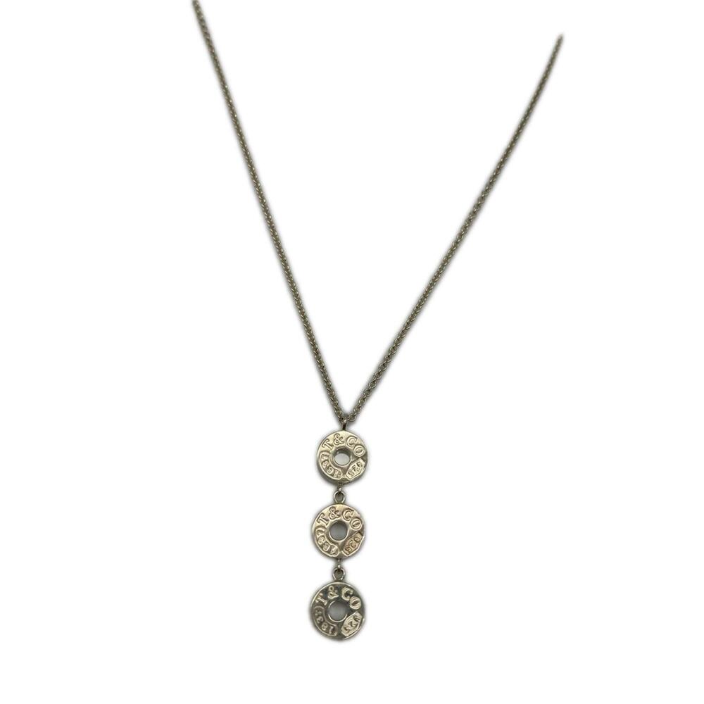 TIFFANY&Co. Tiffany Three Drop Circle Chain Necklace, SV925 Silver, Women's